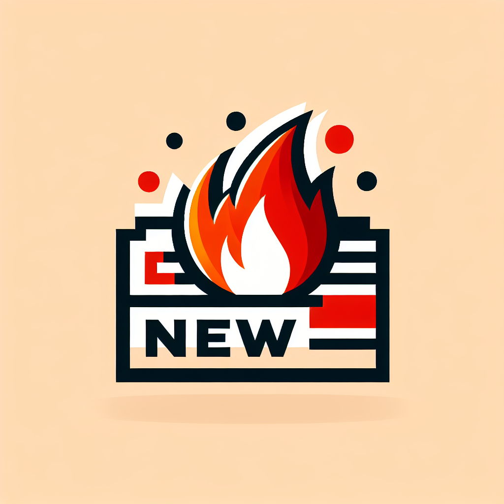 Crea un logo moderno e incisivo per un sito di notizie italiane. Utilizza colori caldi come il rosso fuoco e l’arancione per rappresentare l\'urgenza e l’attualità. Può includere un’icona stilizzata di una fiamma o una breaking news alert. Il font deve essere audace, chiaro e facilmente leggibile su dispositivi mobili.